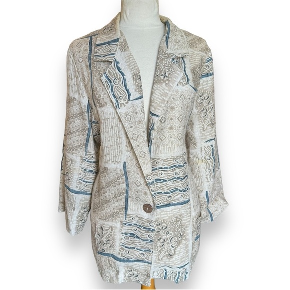 Vintage 1980s Retro Coastal Blazer Jacket